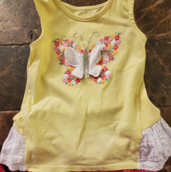 3T bundle kids headquarters yellow butterfly cat & jack pink lace shorts legging - Picture 3 of 9